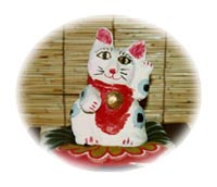 Maneki Neko made from the clay